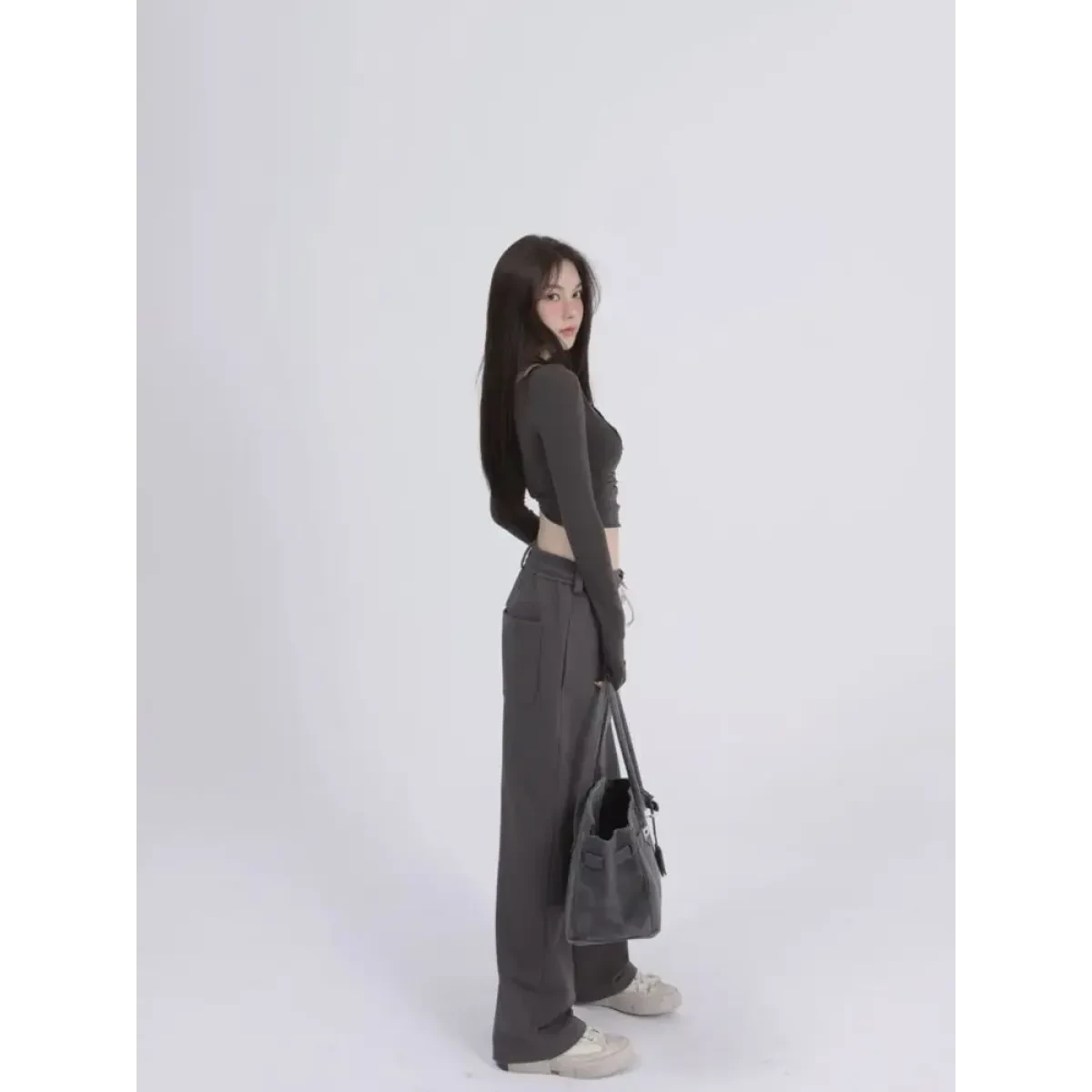 Aesthetic Halter Two-Piece Set - Harajuku Long Sleeve Tee - Image 10