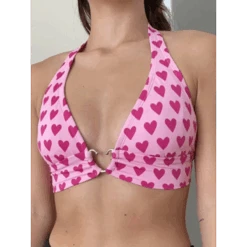 Heart Lace Up Bralette Camisole