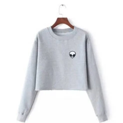 Alien Fleece Crop Top Sweater