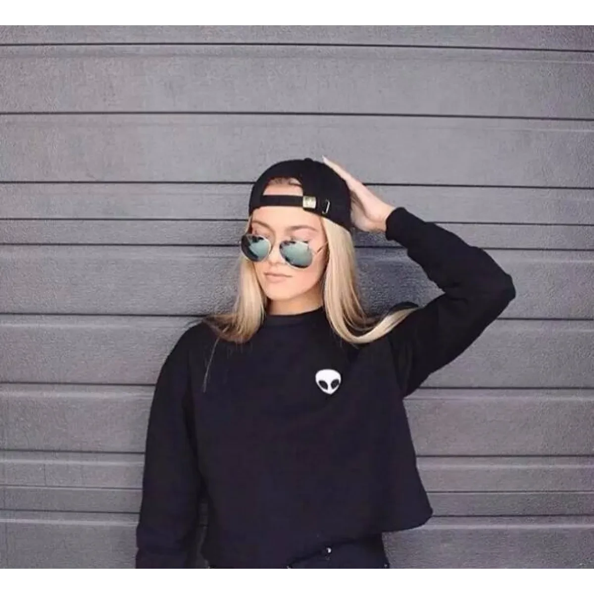 Alien Fleece Crop Top Sweater - Image 3