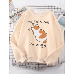 Kawaii "Im Angy" Cat Hoodie