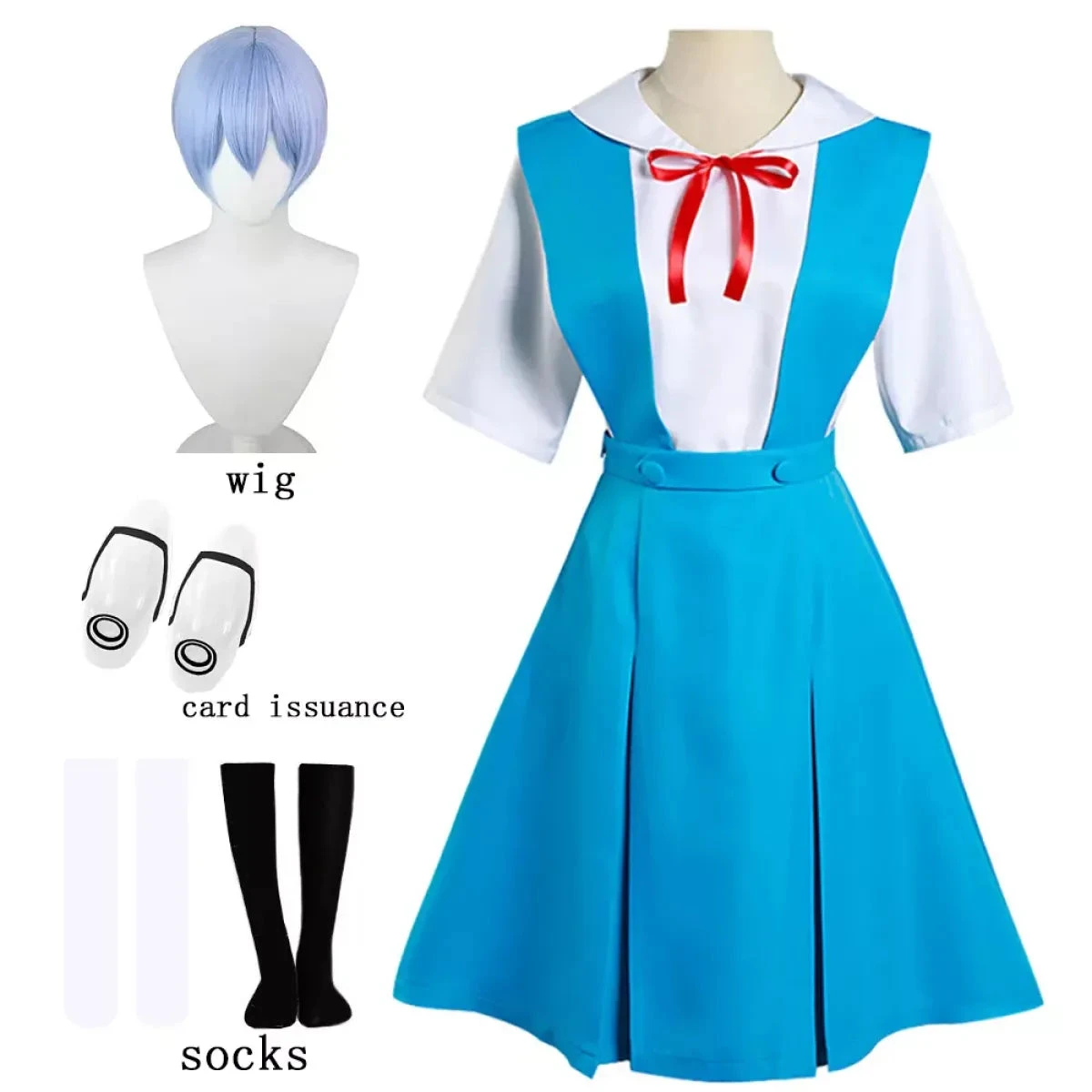 Rei Ayanami & Asuka Langley Soryu Cosplay Costume - School Uniform Dresses - Image 11