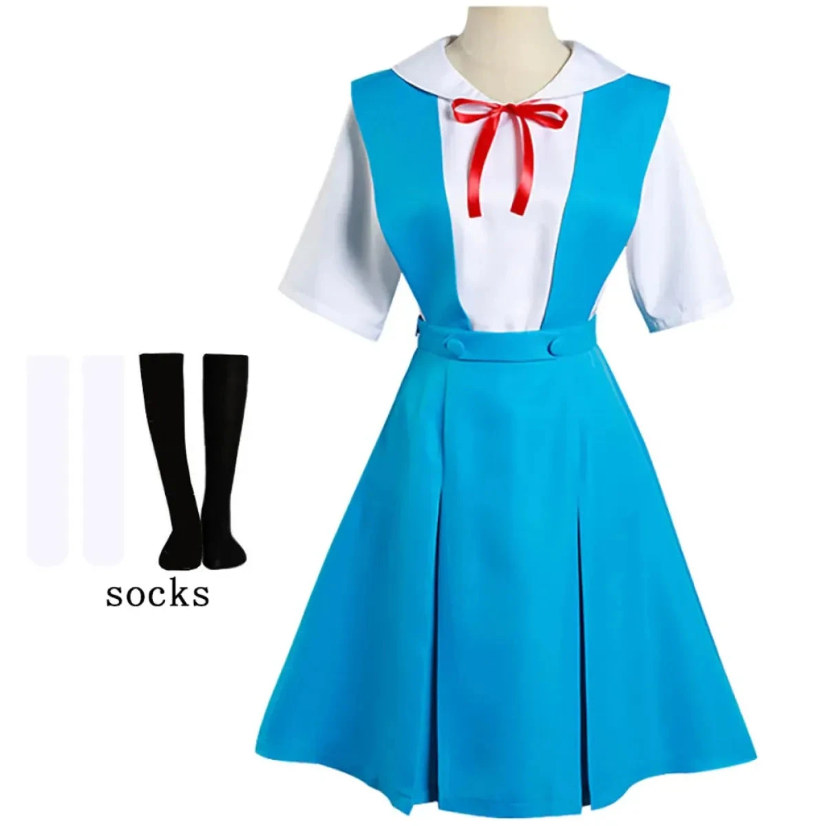 Rei Ayanami & Asuka Langley Soryu Cosplay Costume - School Uniform Dresses - Image 7