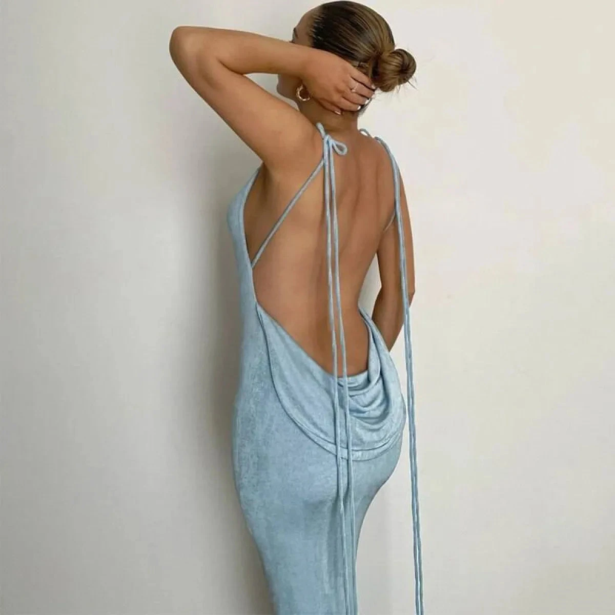 Lace Up Backless Dress - Image 13