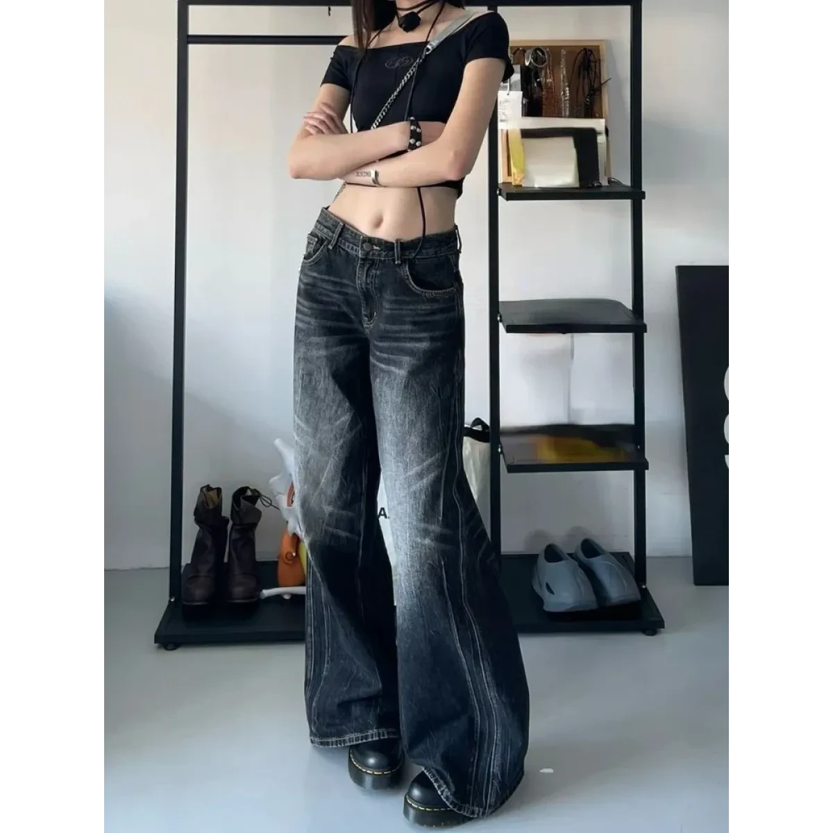 Baggy Y2K Jeans – Grunge Gothic High Street Denim