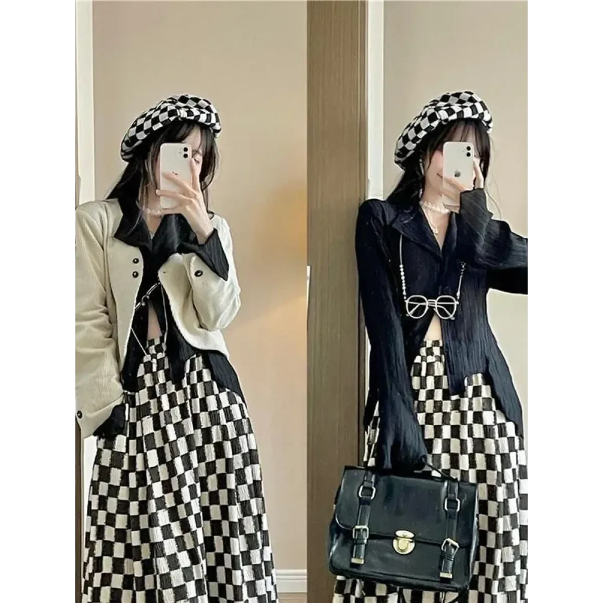 Black Pleated Gothic Harajuku Blouse – Button-Up Long Sleeve - Image 6