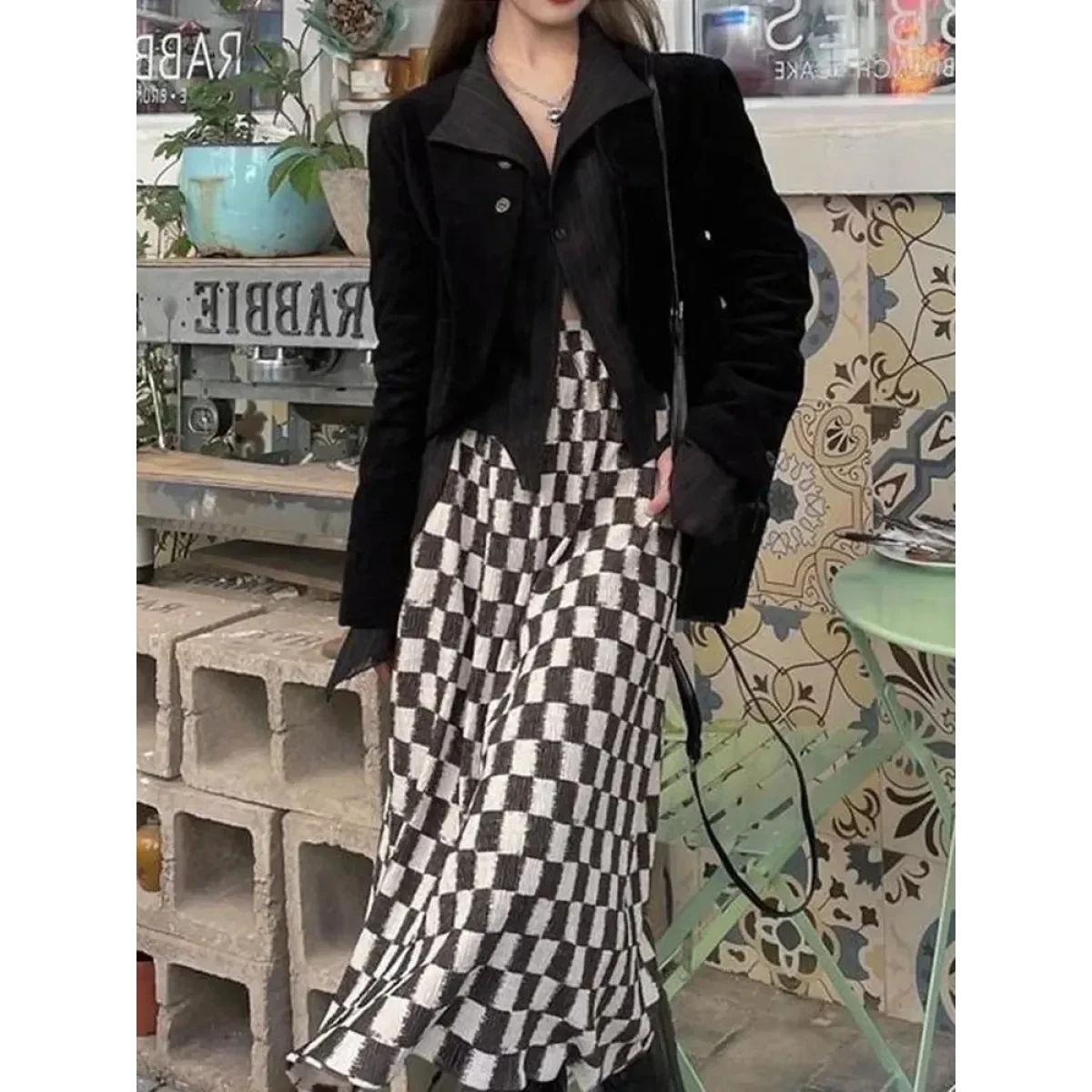 Black Pleated Gothic Harajuku Blouse – Button-Up Long Sleeve - Image 5