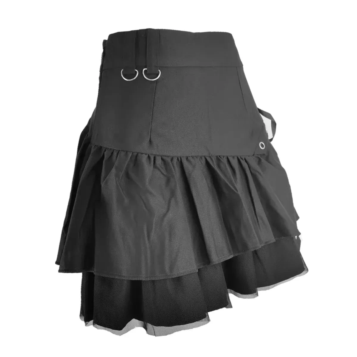 Black Retro Kawaii Skirt – Sweet Korean Streetwear Mini Skirt - Image 6