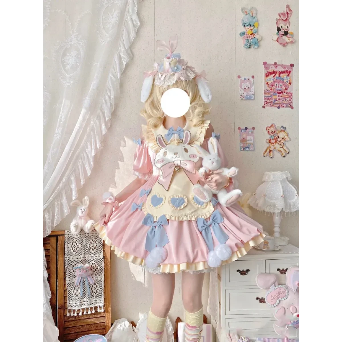 Pastel Lolita Bunny Bow Dress - Image 17