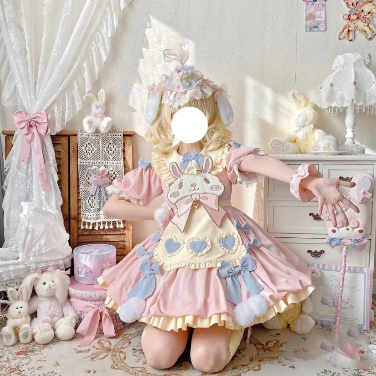 Pastel Lolita Bunny Bow Dress - Image 20
