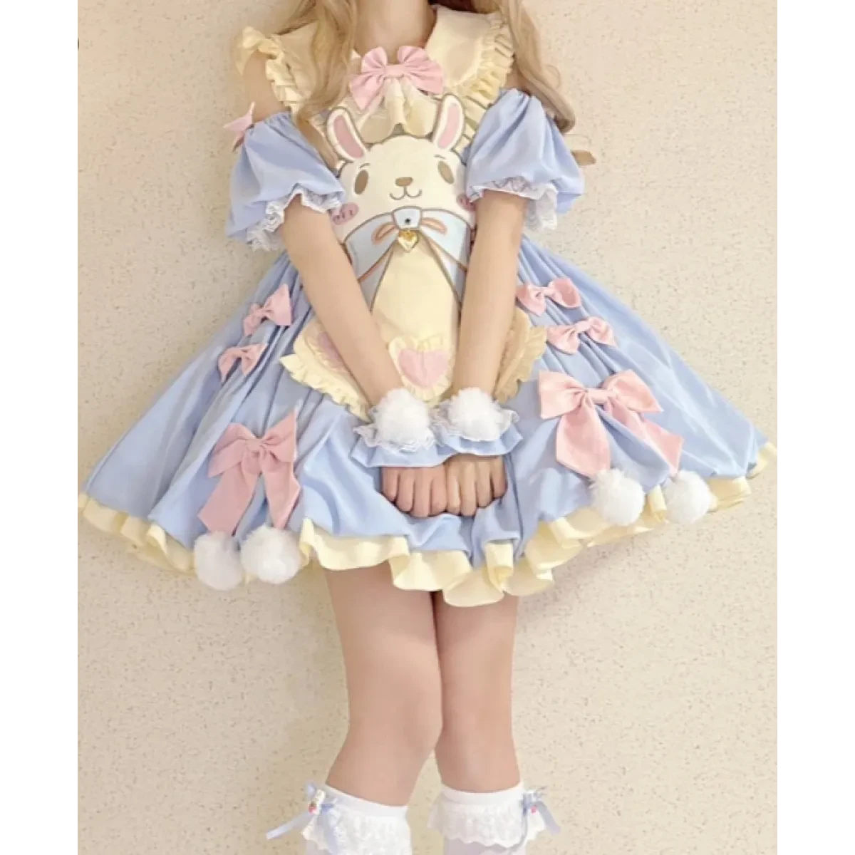 Pastel Lolita Bunny Bow Dress - Image 5