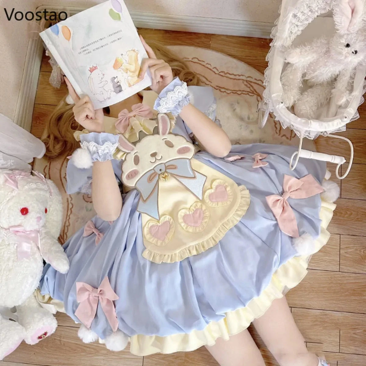 Pastel Lolita Bunny Bow Dress - Image 9