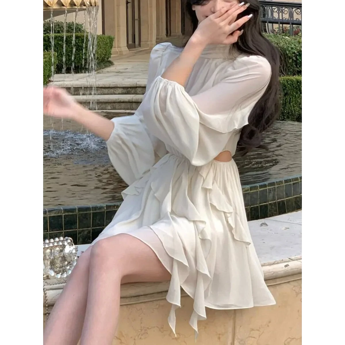 Chiffon Delight Mini Dress - Image 5