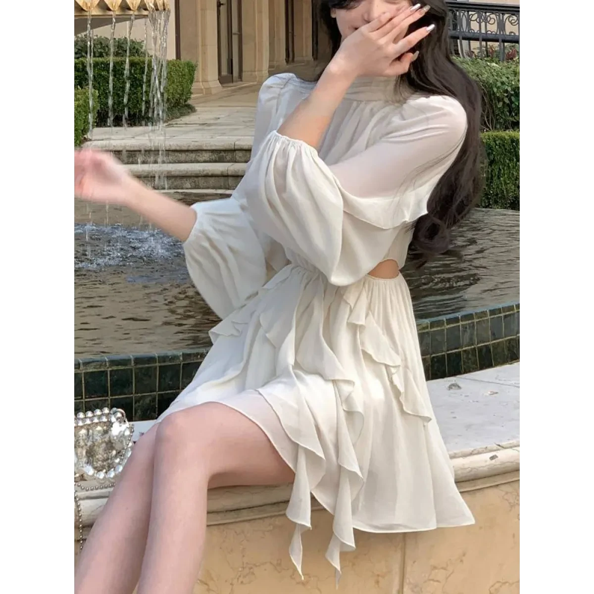 Chiffon Delight Mini Dress - Image 8