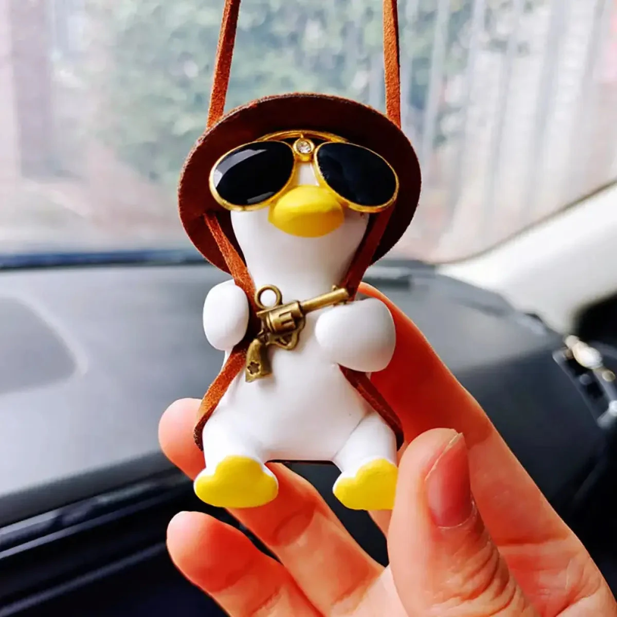 Cute Anime Cowboy Duck Car Pendant - Image 4