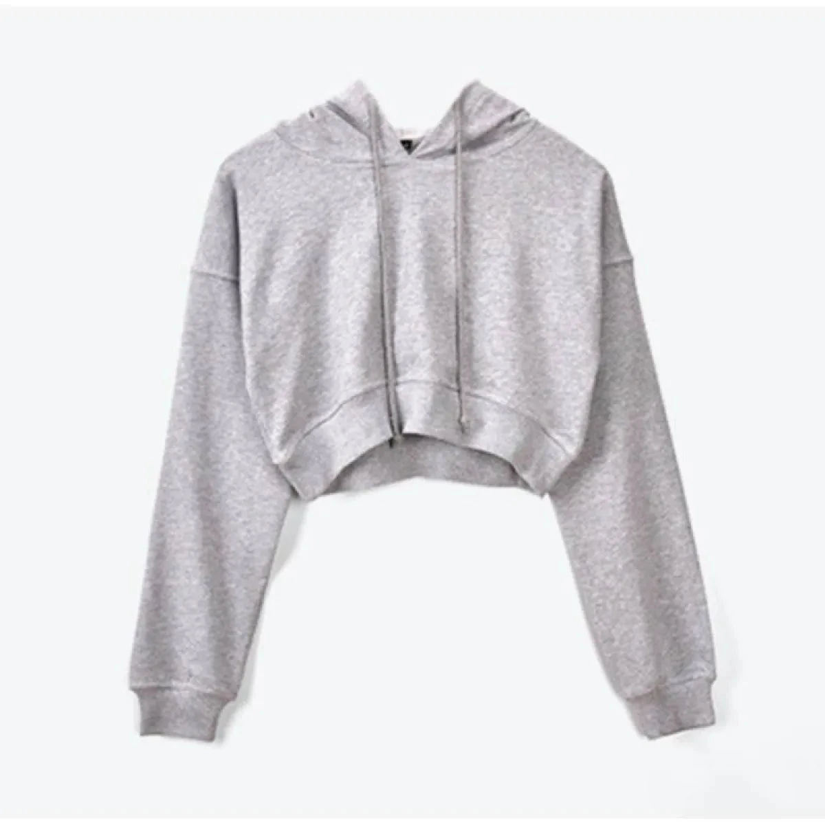 Solid Color Cropped Hoodie - Image 12