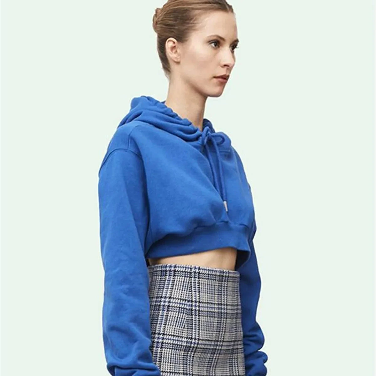 Solid Color Cropped Hoodie - Image 3