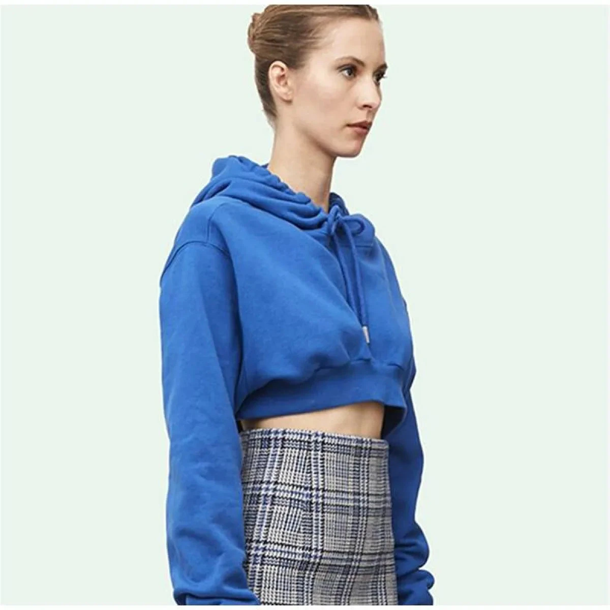 Solid Color Cropped Hoodie - Image 8