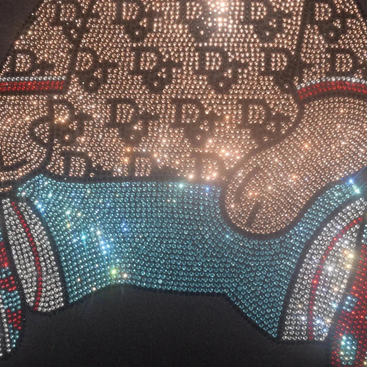 Cute Bear Cotton T-Shirt - Rhinestone Cartoon Top For Women - Image 5