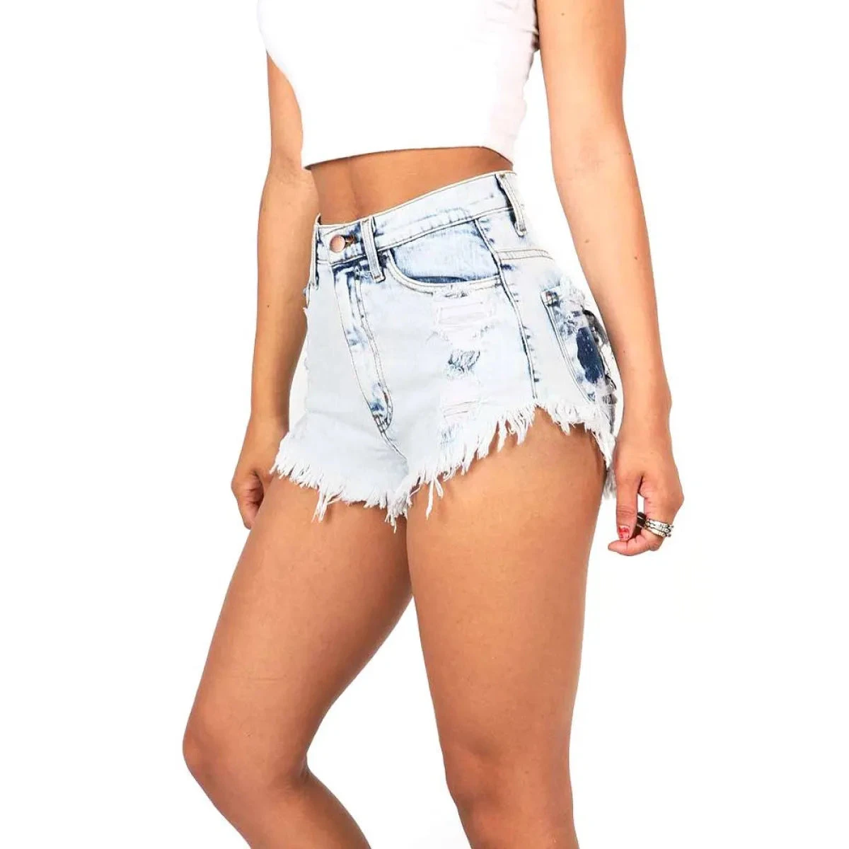 Distressed Denim Shorts - Image 4