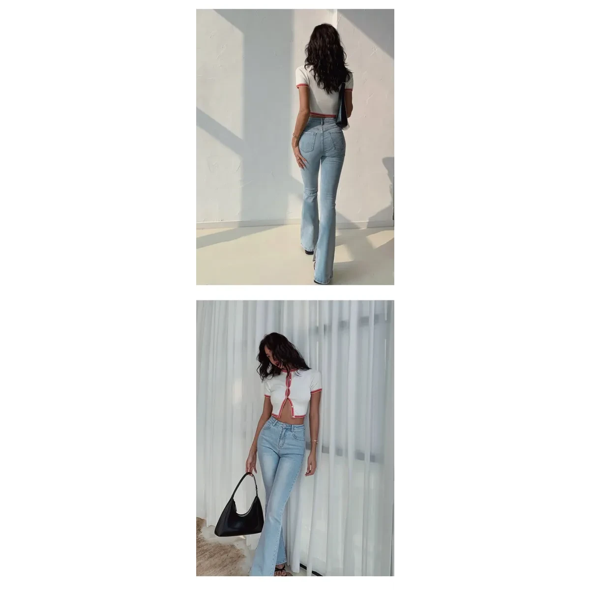 Flared High Waist Skinny Jeans - Image 13