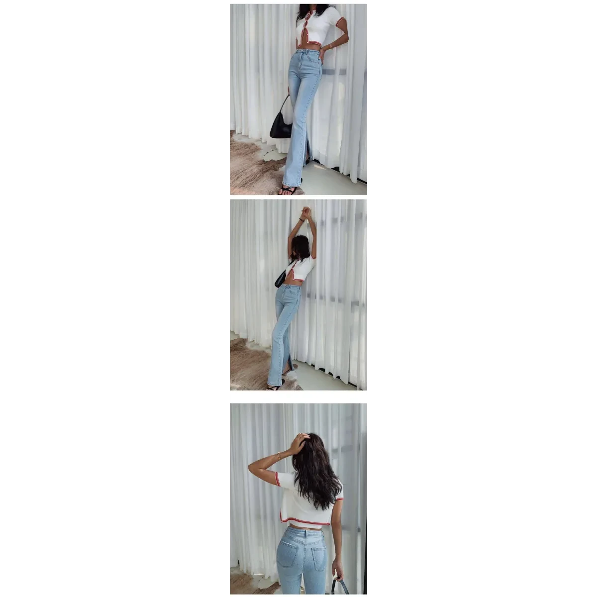 Flared High Waist Skinny Jeans - Image 14