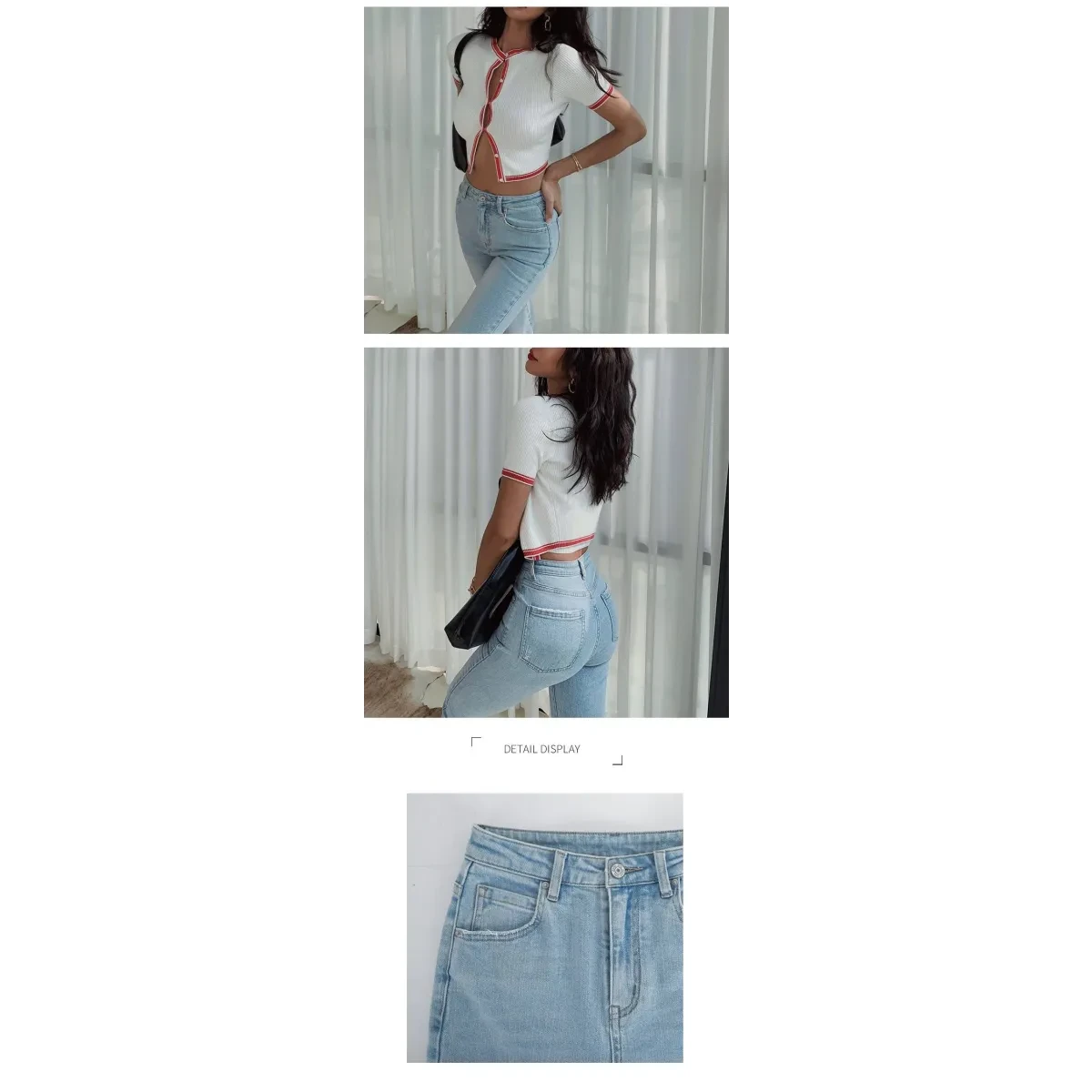 Flared High Waist Skinny Jeans - Image 15