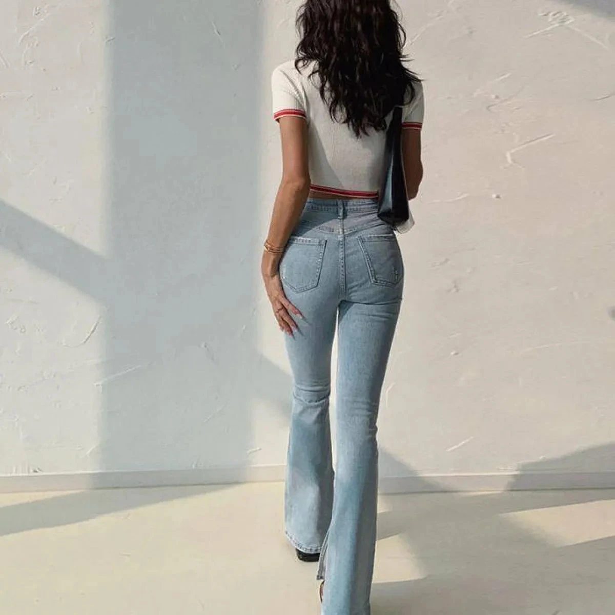 Flared High Waist Skinny Jeans - Image 6