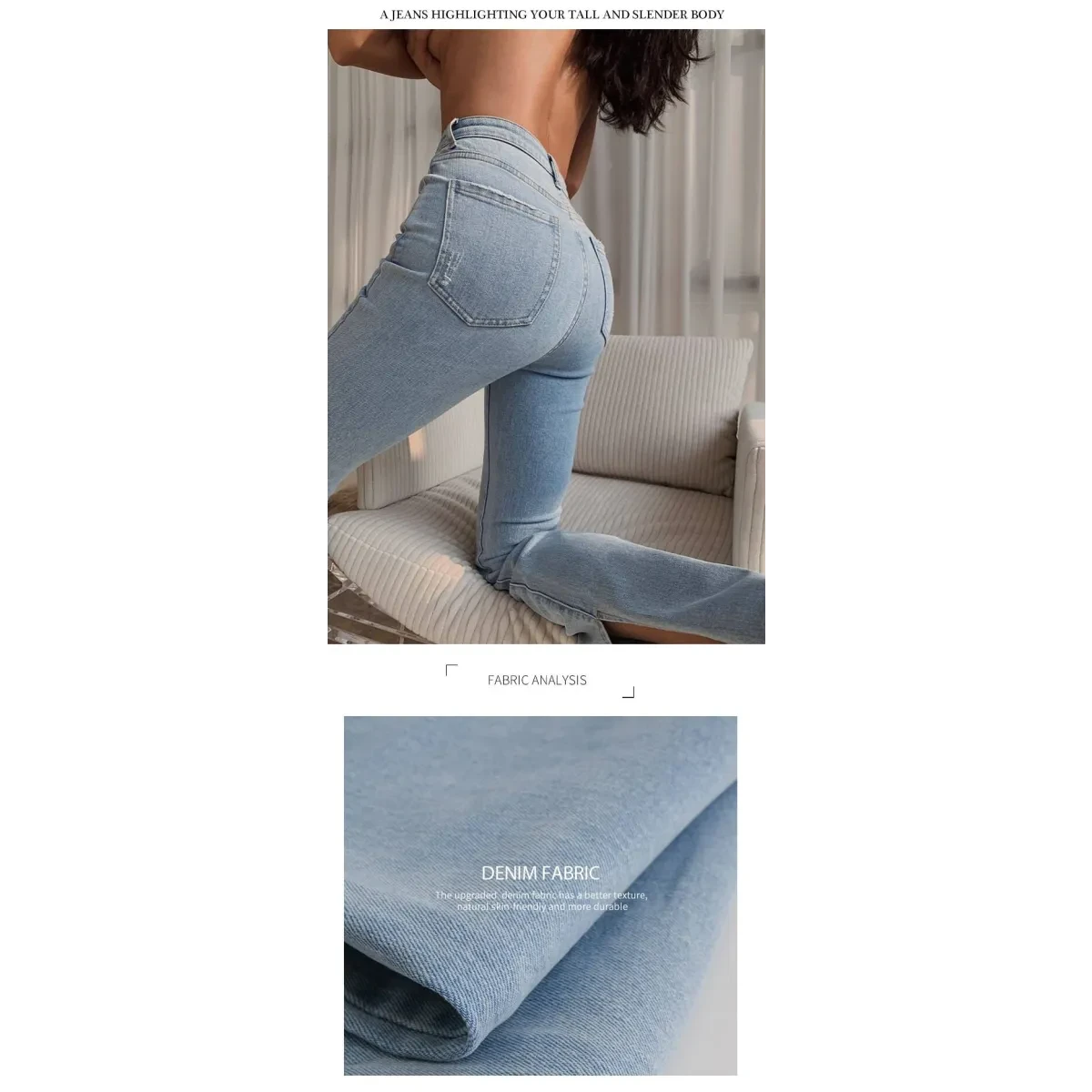 Flared High Waist Skinny Jeans - Image 8