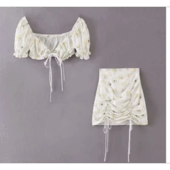 Women's Floral Printed Chiffon Crop Top