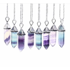 Colorful Fluorite Quartz Necklace