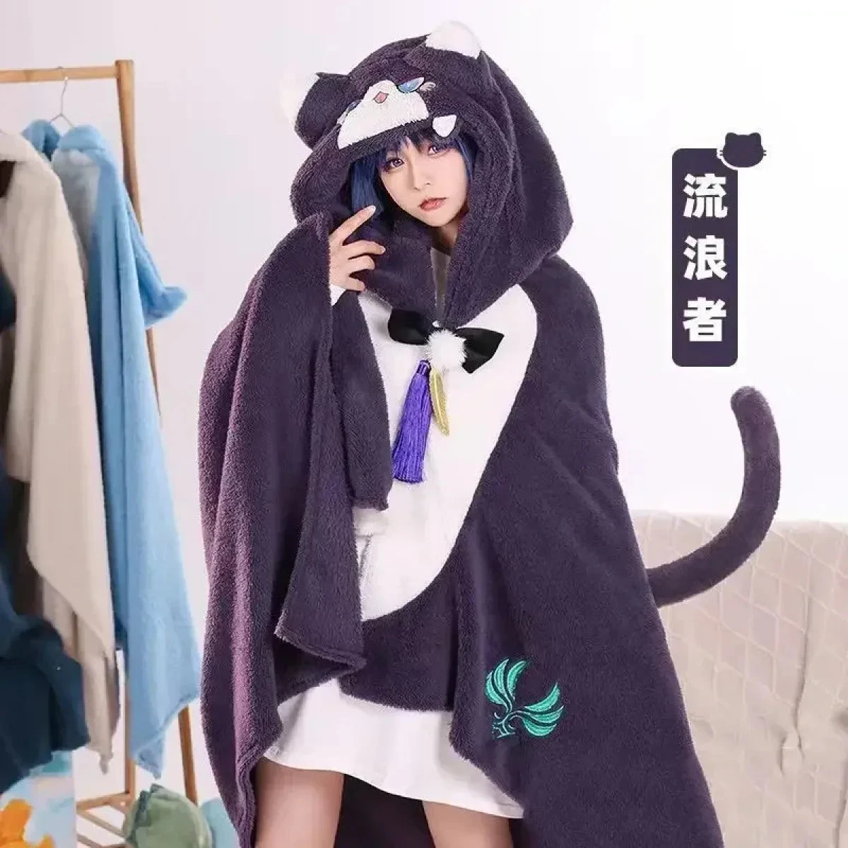 Genshin Impact Venti Blanket Cloak - Kaeya, Zhongli Hooded Cape - Image 7