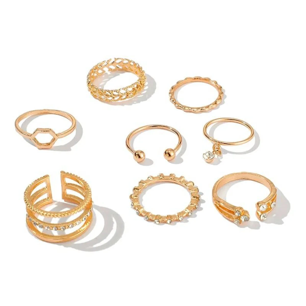 Geometric Patterned Rings Set - Image 10