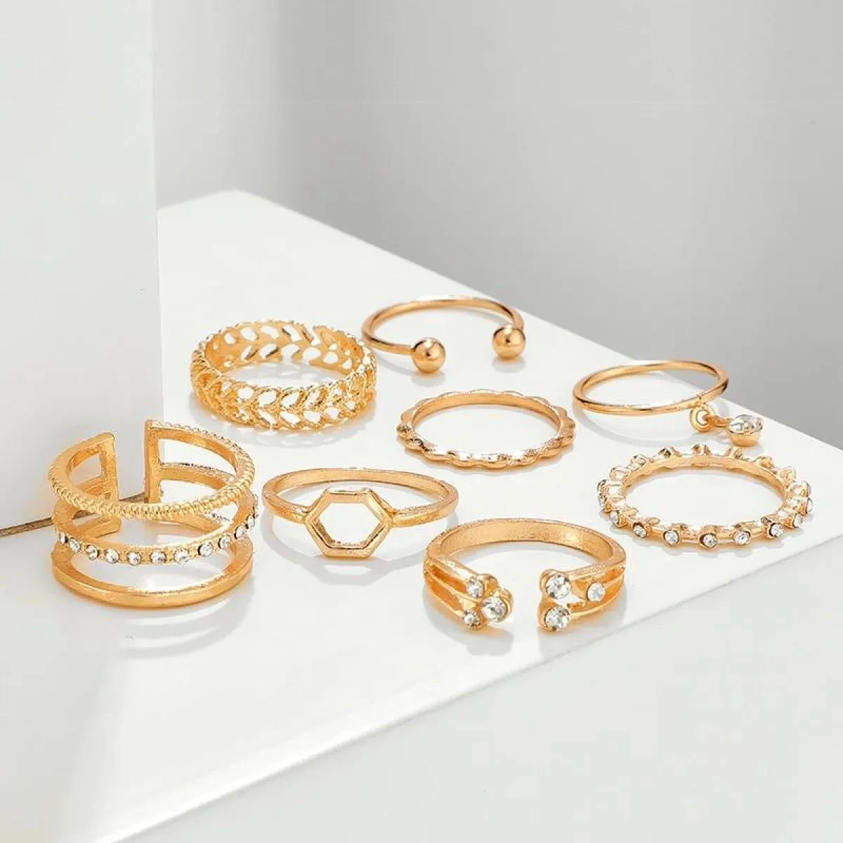 Geometric Patterned Rings Set - Image 8