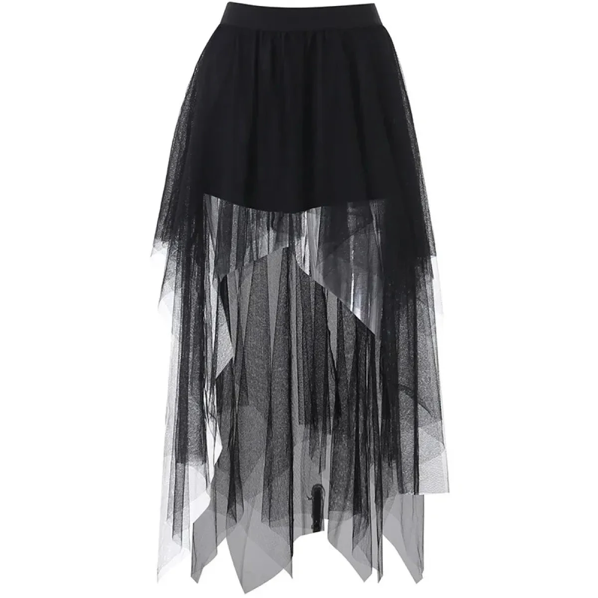 Gothic Harajuku Irregular Tulle Skirt – Y2K High Waist Layered Skirt - Image 7