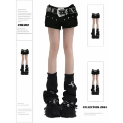 Gothic Y2K Denim Shorts – High Waist Harajuku Emo Style