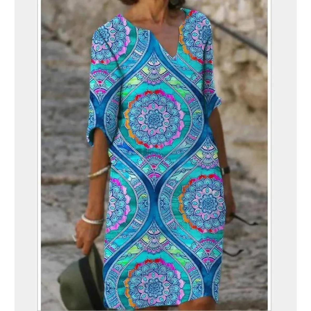 Half-Sleeved Summer Dress - Image 15