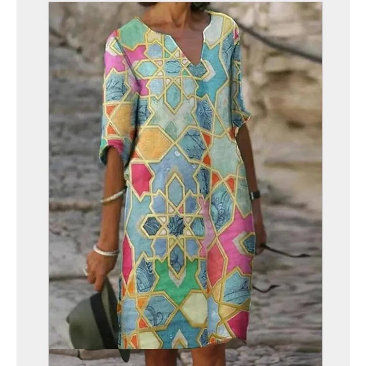 Half-Sleeved Summer Dress - Image 16