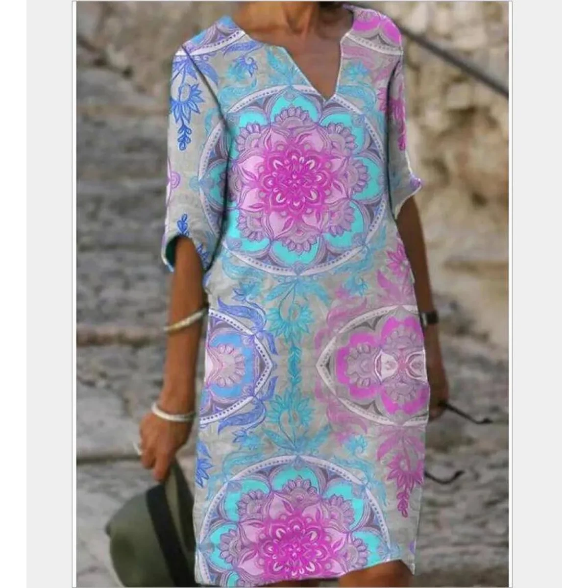 Half-Sleeved Summer Dress - Image 18