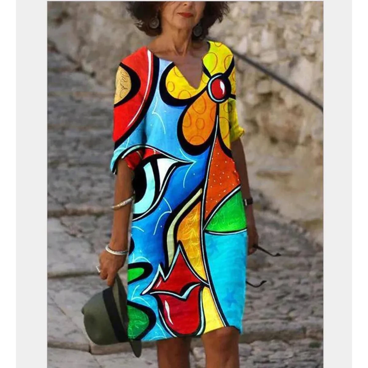 Half-Sleeved Summer Dress - Image 9