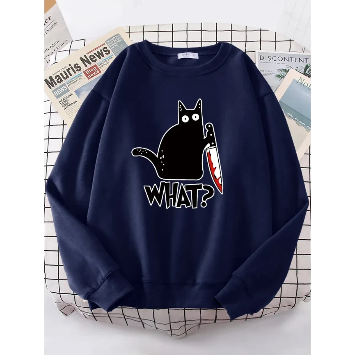 Kitty Say "What?" Sweatshirt - Harajuku Casual Hoody - Image 12