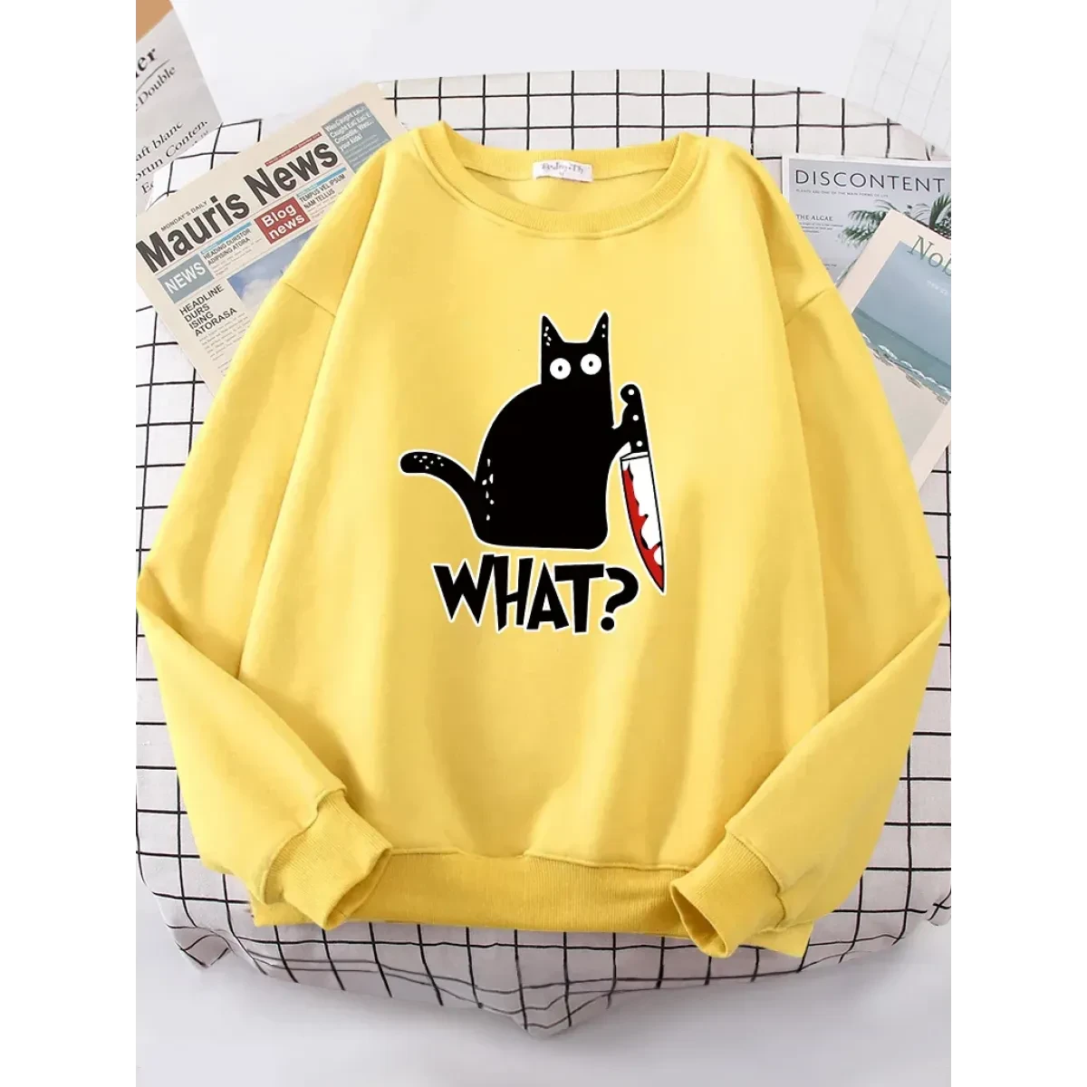 Kitty Say "What?" Sweatshirt - Harajuku Casual Hoody - Image 15