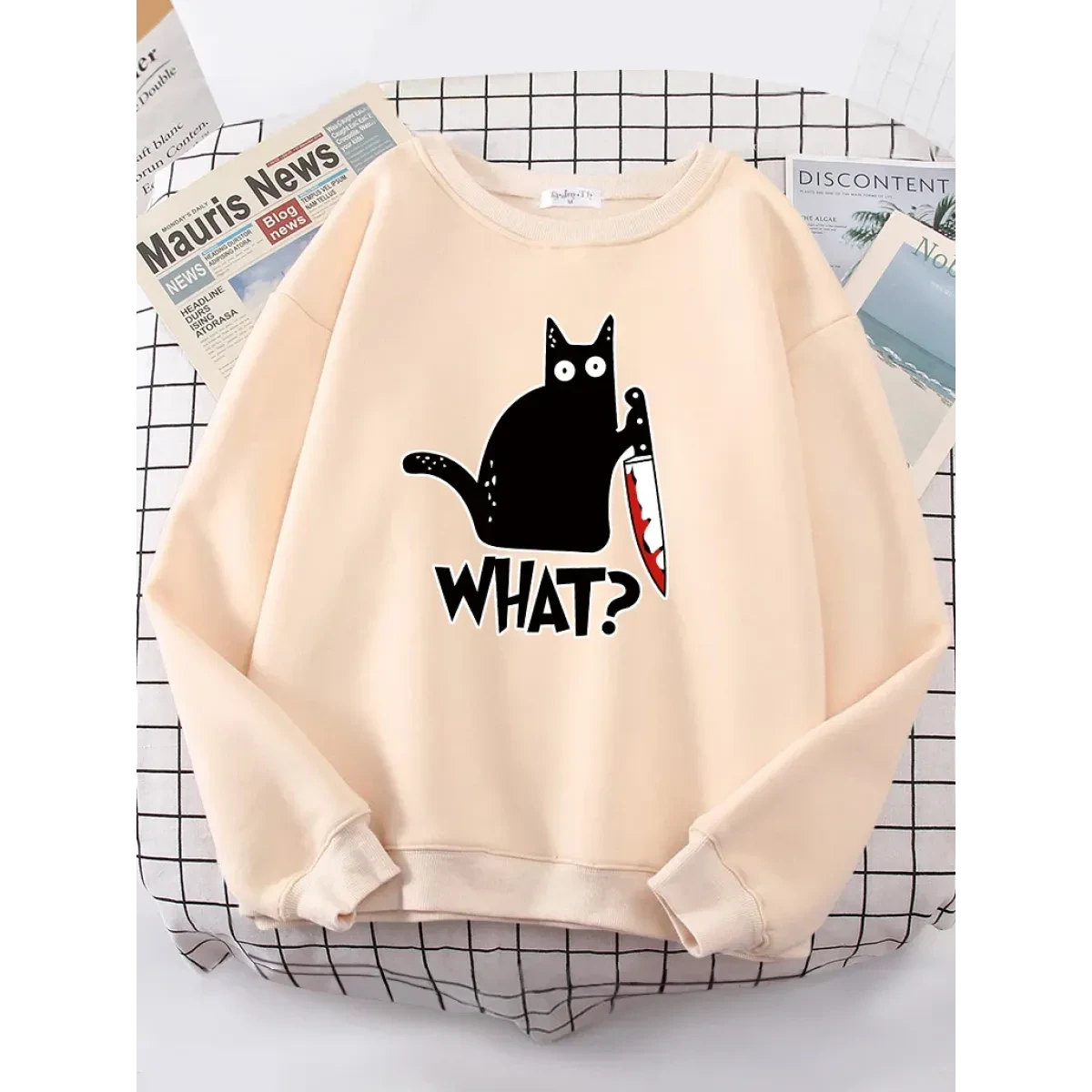 Kitty Say "What?" Sweatshirt - Harajuku Casual Hoody - Image 17