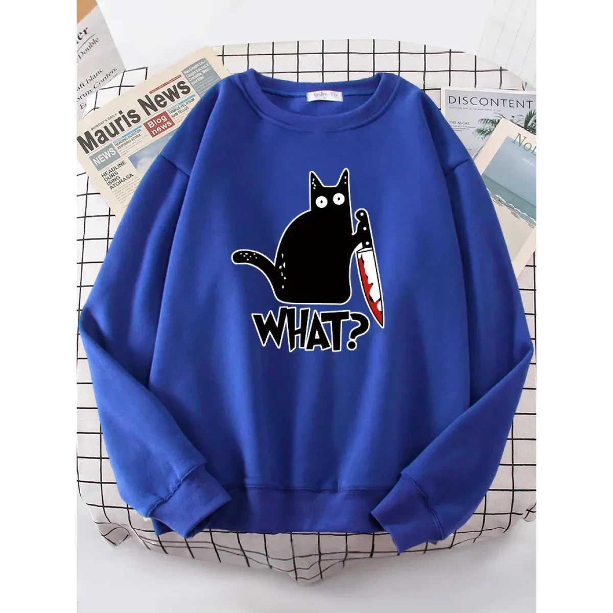 Kitty Say "What?" Sweatshirt - Harajuku Casual Hoody - Image 2