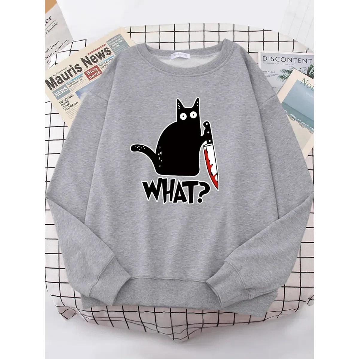 Kitty Say "What?" Sweatshirt - Harajuku Casual Hoody - Image 9