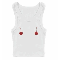 Harajuku Cherry Tee - Sleeveless Streetwear Crop