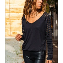 Harajuku Style Mesh Sleeve Shirt