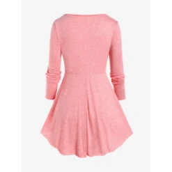 Heart Ring Layered Long Sleeves Dress