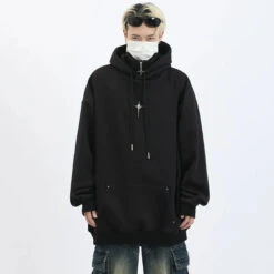 Harajuku High Neck Hoodie