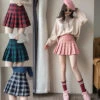 Plaid Preppy Skirt – Harajuku Pleated Mini High Waist Skirt